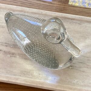 Clear Glass Bullicante Duck Sculpture